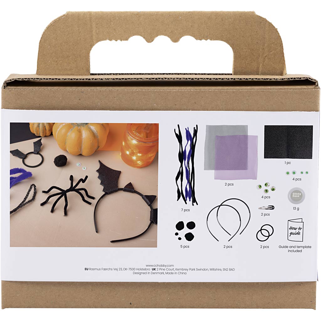 Mini Craft Kit Spooky Dress-Up, Headbands, hair clips and hair bands, black, lilac, purple