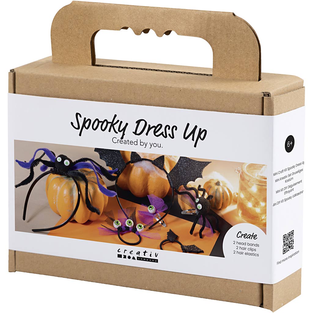 Mini Craft Kit Spooky Dress-Up, Headbands, hair clips and hair bands, black, lilac, purple