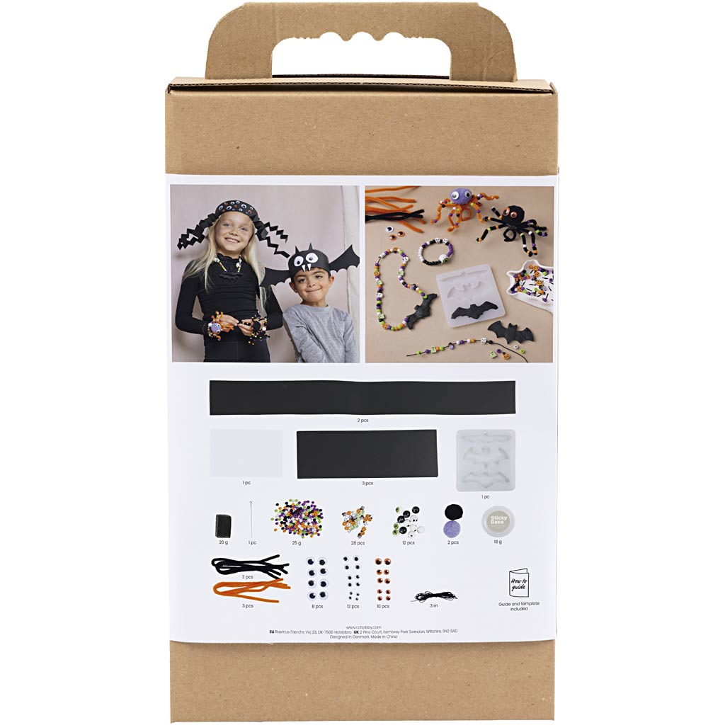 Craft Kit Spooky Accessories, Costumes and jewellery, halloween colours