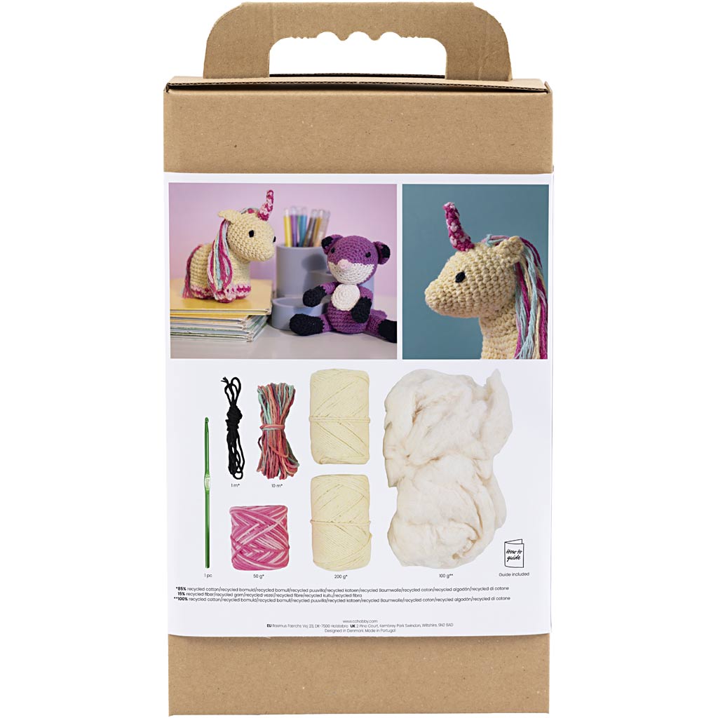 Craft Kit Amigurumi , Unicorn, rainbow colours