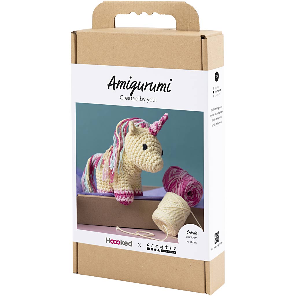 Craft Kit Amigurumi , Unicorn, rainbow colours