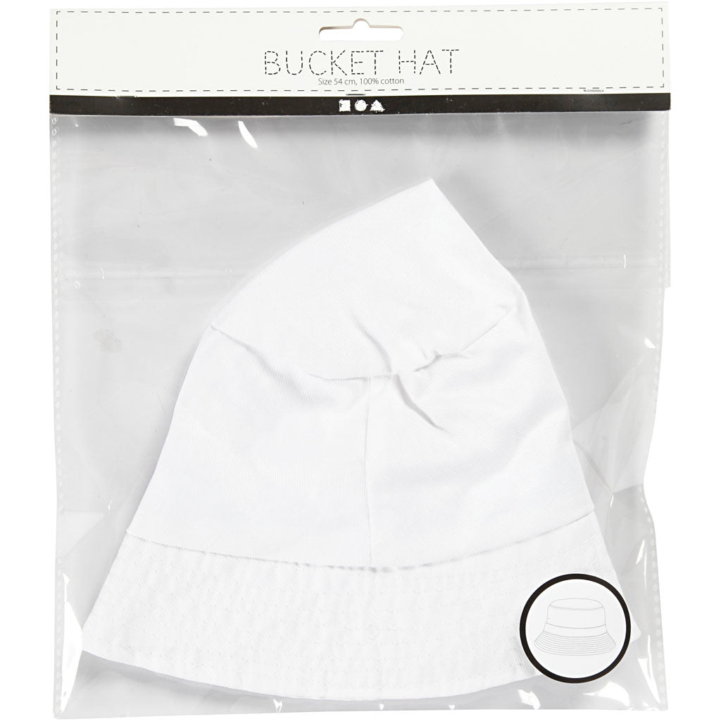 Bucket Hat, size 58 cm, white, 1 pc