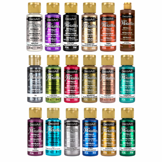 DecoArt Dazzling Metallic Acrylic Paint x18 - Value Pack