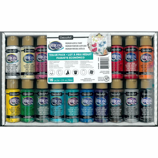 DecoArt – Americana Brights Acrylic Paint x16 - Value Pack