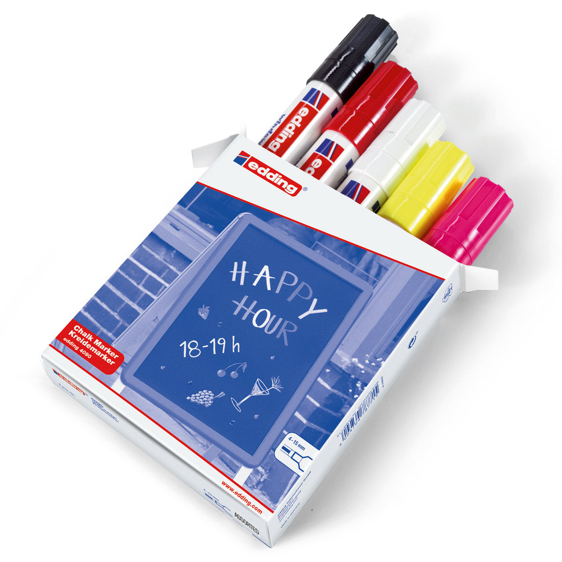 Edding 4090 Chalk Box of 5 Assorted (001 002 049 065 069)