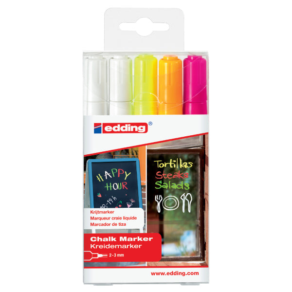 Edding 4095 Chalk Assorted wallet of 5 markers (2x049 1x065 1x066 1x069)