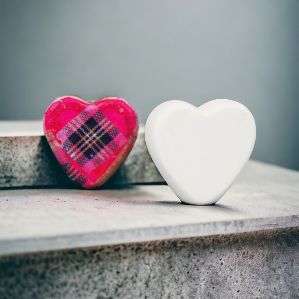 Heart Ornament with Metal Loop – Bisque Blanks x12