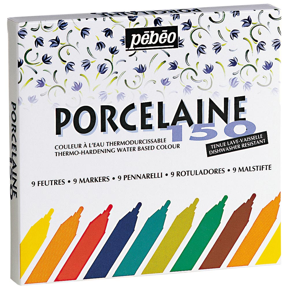 Pebeo Porcelaine 150 Case 9 Markers Asst