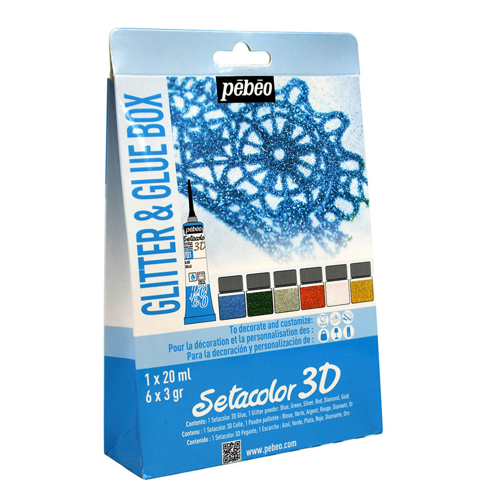 Pebeo Setacolour 3D Glitter and Glue Box
