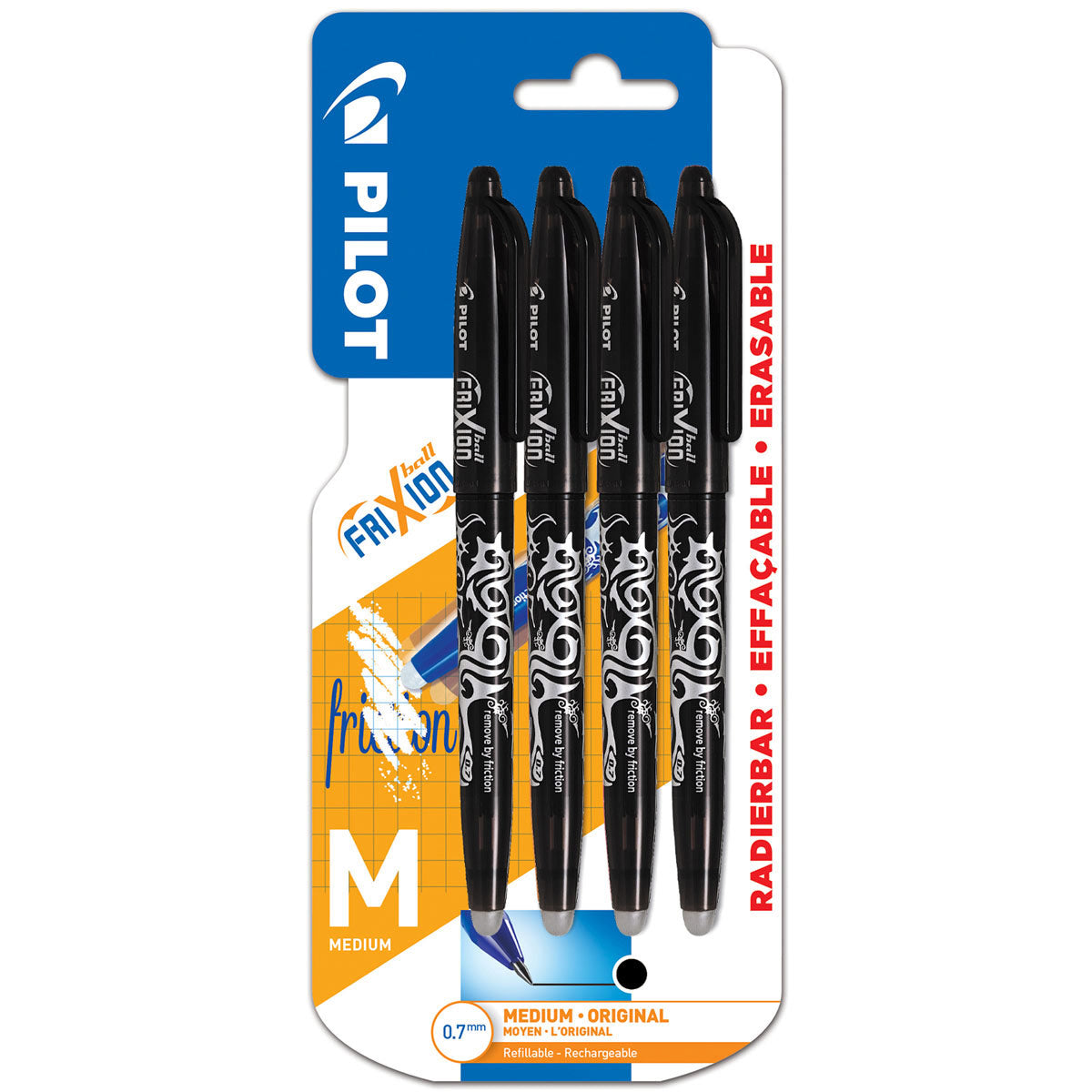 Pilot Black Frixion Erasable Quad Pack