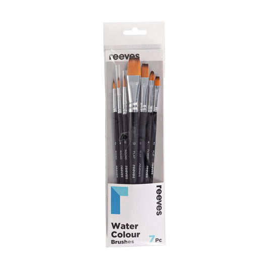 Reeves Watercolour Short Handle 7 Brush Pack