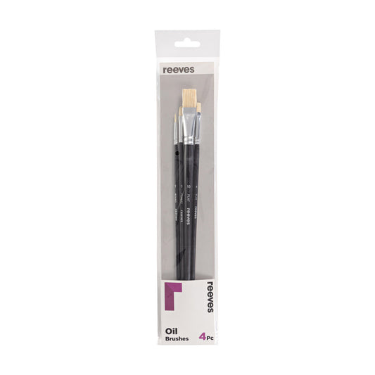 Reeves Oil Long Handle 4 Brush Pack