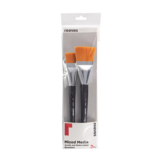 Reeves Mixed Media Short Handle 2 Brush Pack