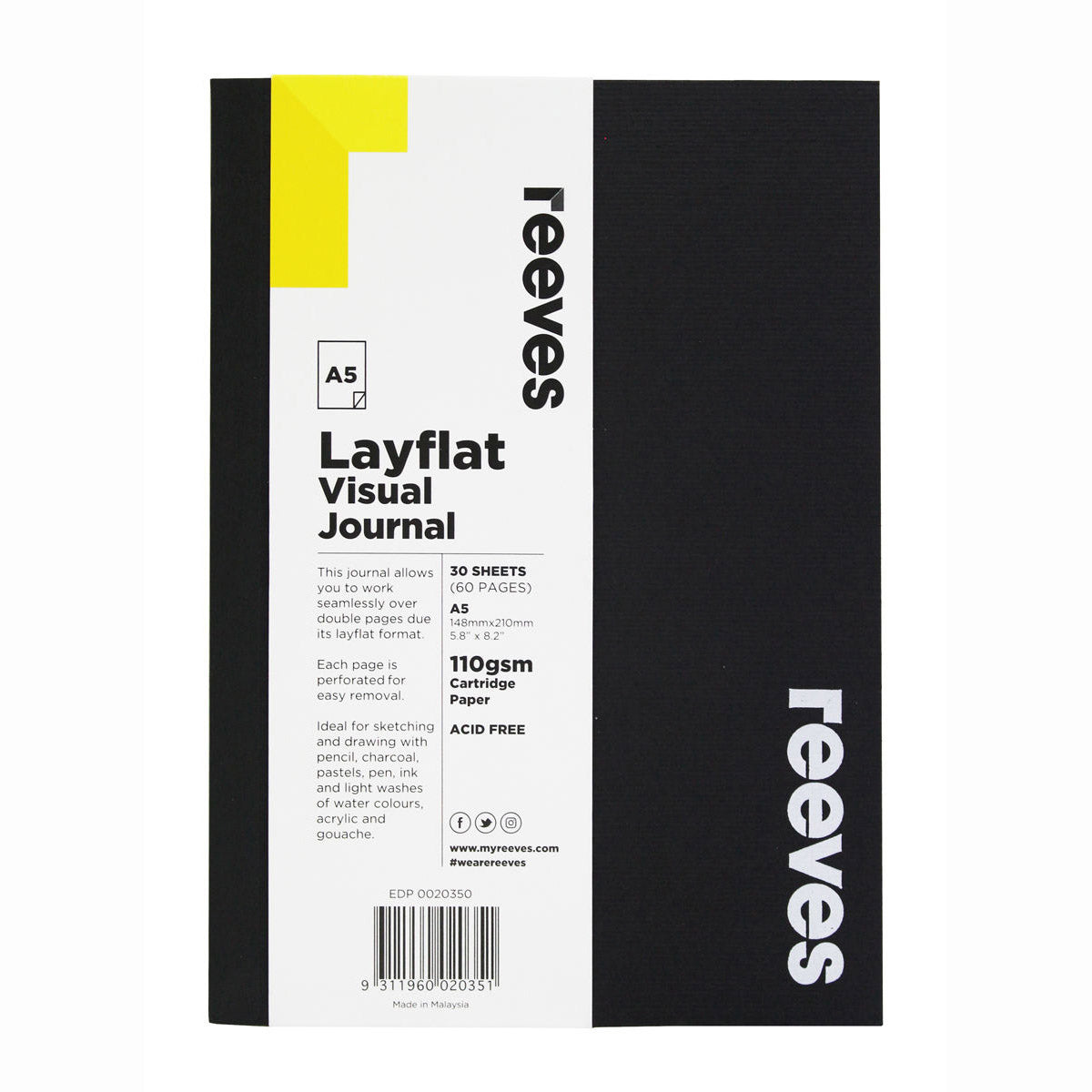Reeves Black Lay Flat Journal