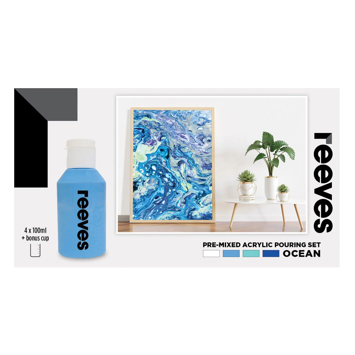 Reeves Pouring Acrylic Set 4 x 100ml