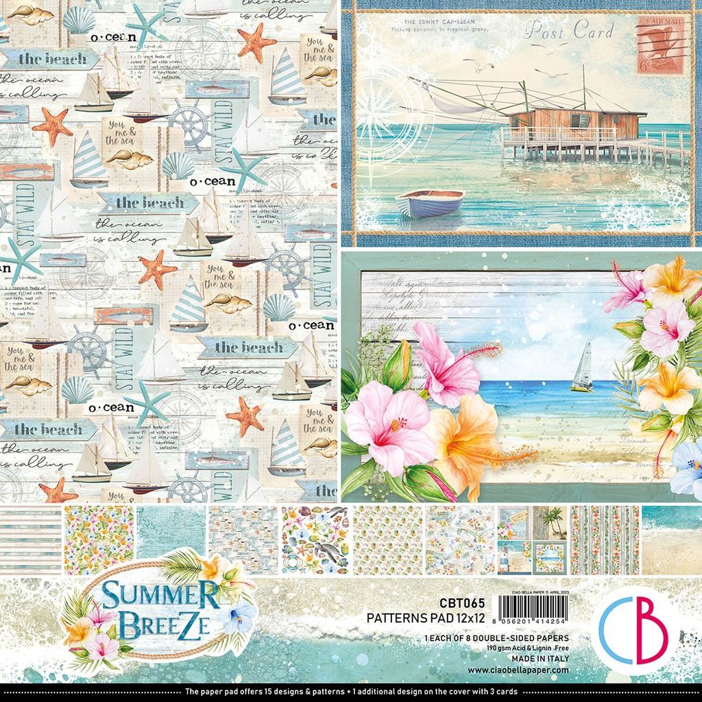 Ciao Bella Summer Breeze 12inc x 12inc Patterns Pad