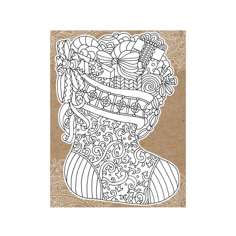Paper House Productions - Diecut Colouring Card - Stocking