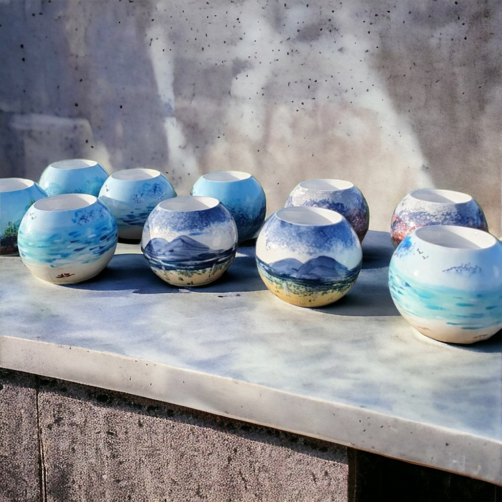 Ball Tealight Holder – Bisque Blanks – Box of 8