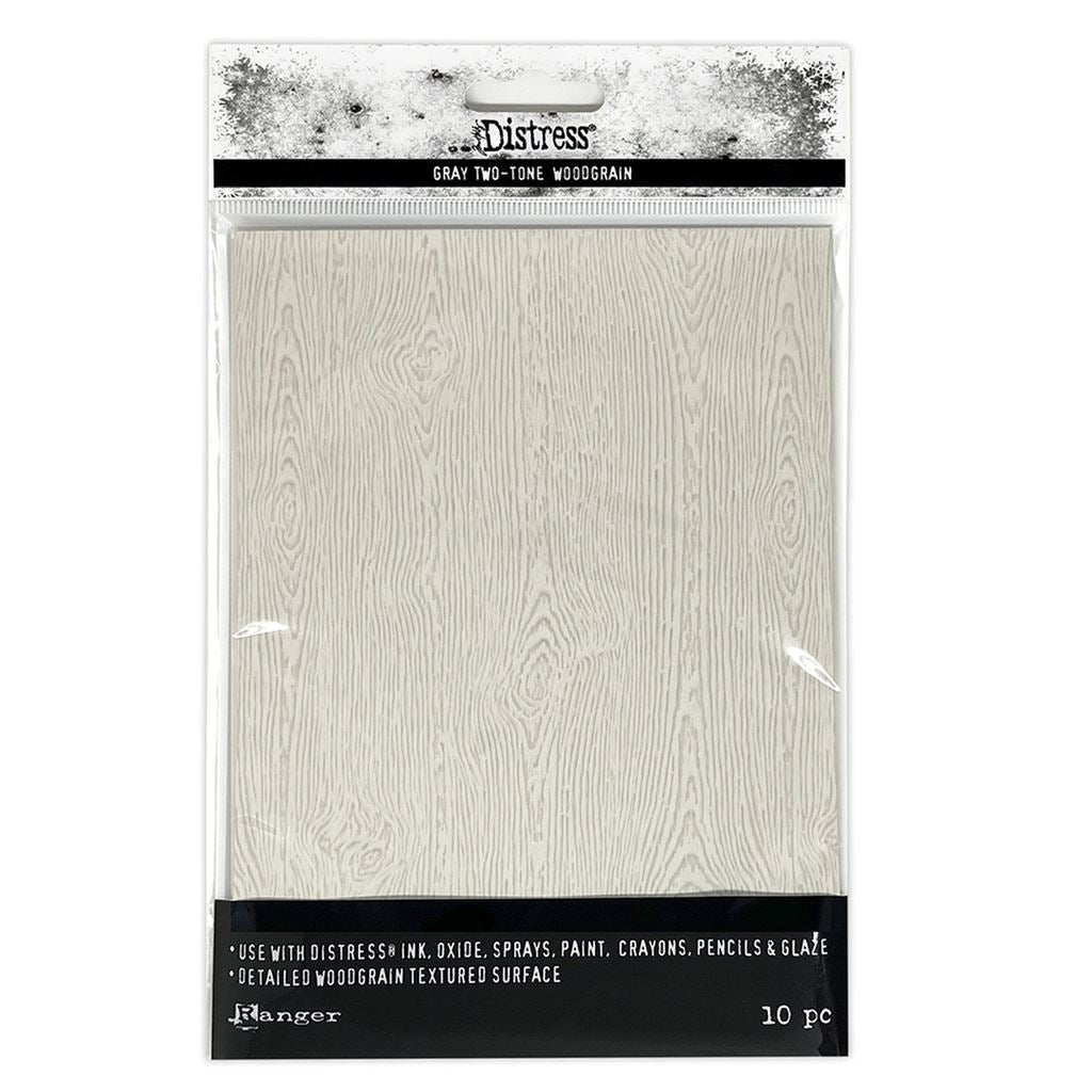Distress Holiday Woodgrain Cardstock - Light Grey (10 Sheets of 5 x 7 Heavyweight 111lb) - Tim Holtz Limited Edition
