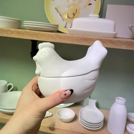 Chicken Pots – Bisque Blanks – Box of 6