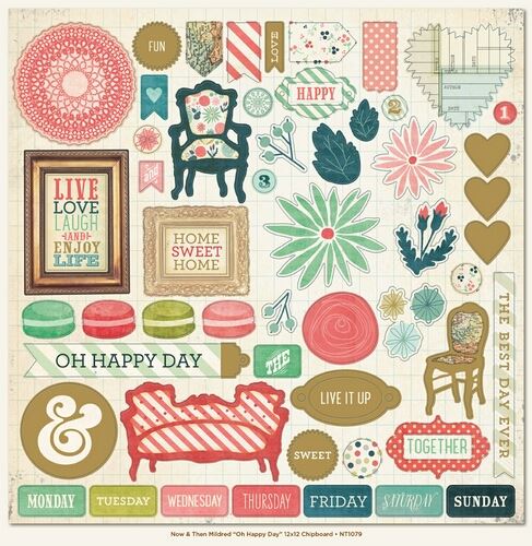 Oh Happy Day 12x12 Chipboard Sold in Singles