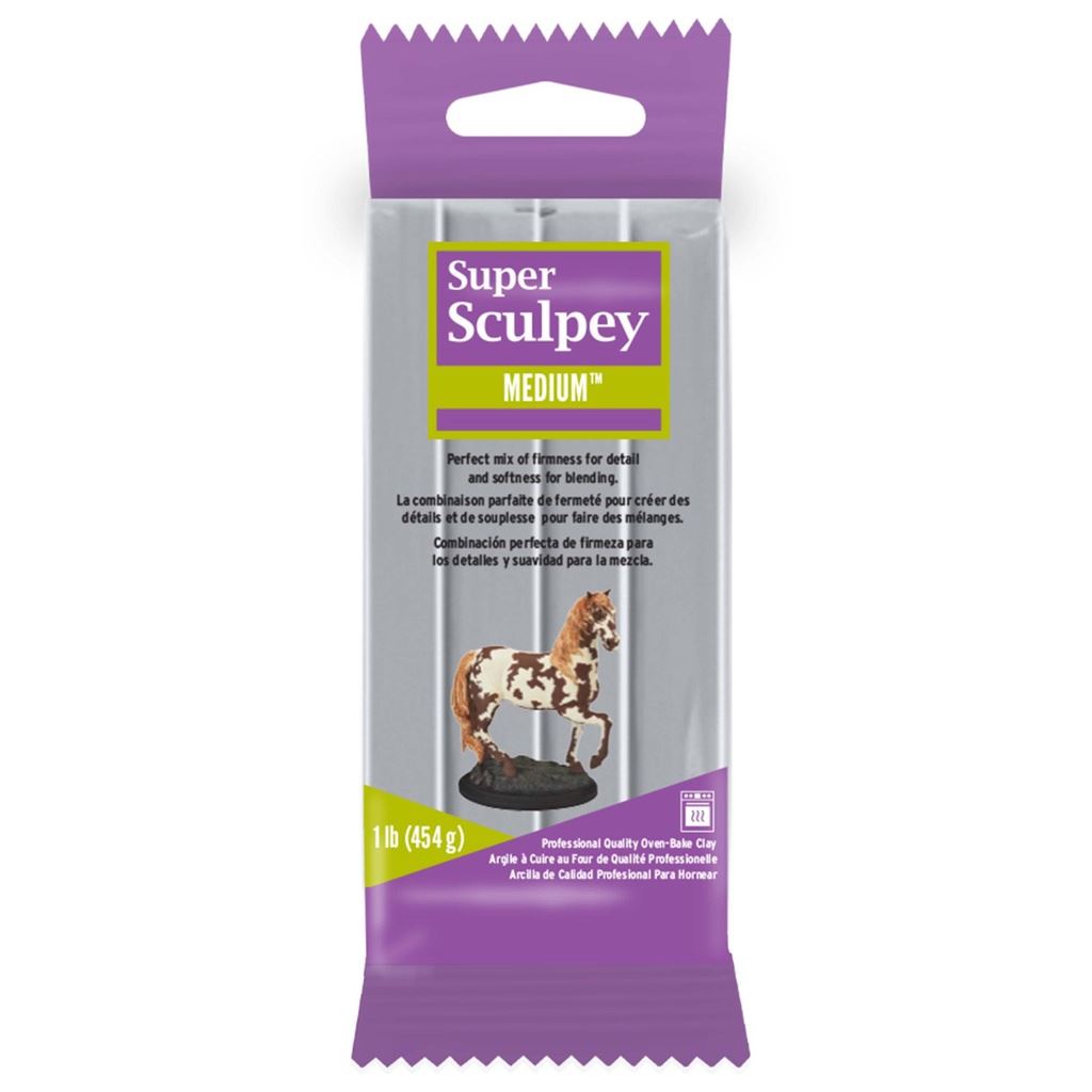Super Sculpey Medium Blend - Gray, 1 lb (454 g)