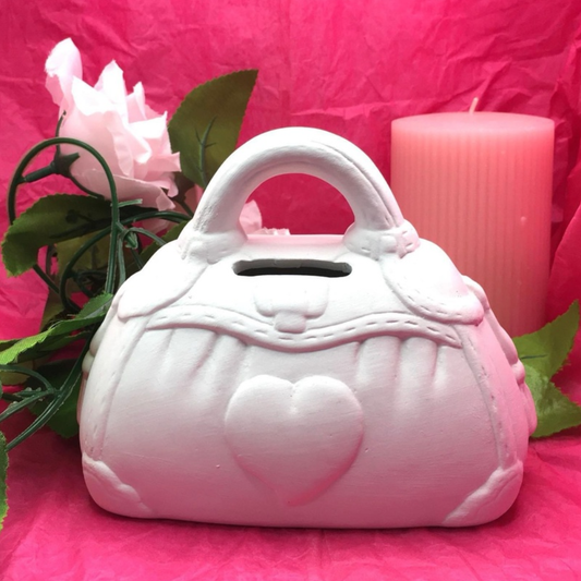 Little Princess Handbag Money Box – Bisque Blanks – Box of 6