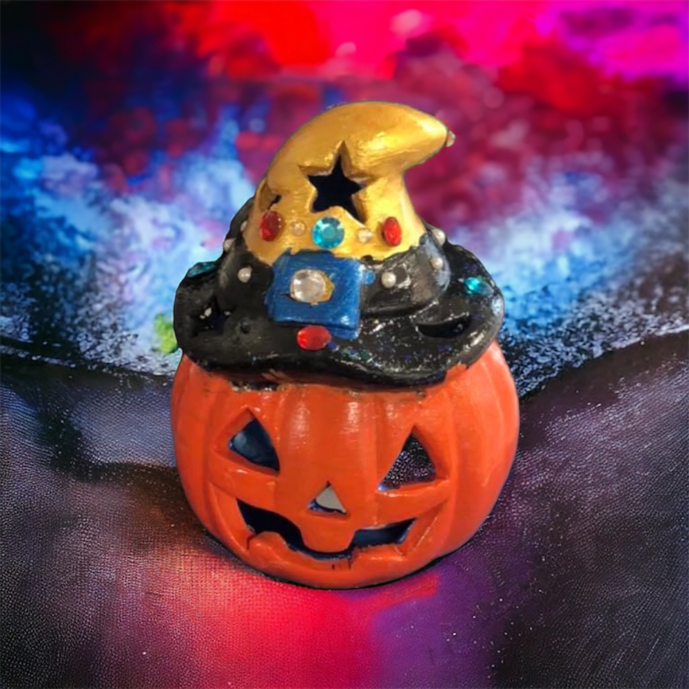 Pumpkin with Hat Tealight Holder – Bisque Blanks – Box of 12