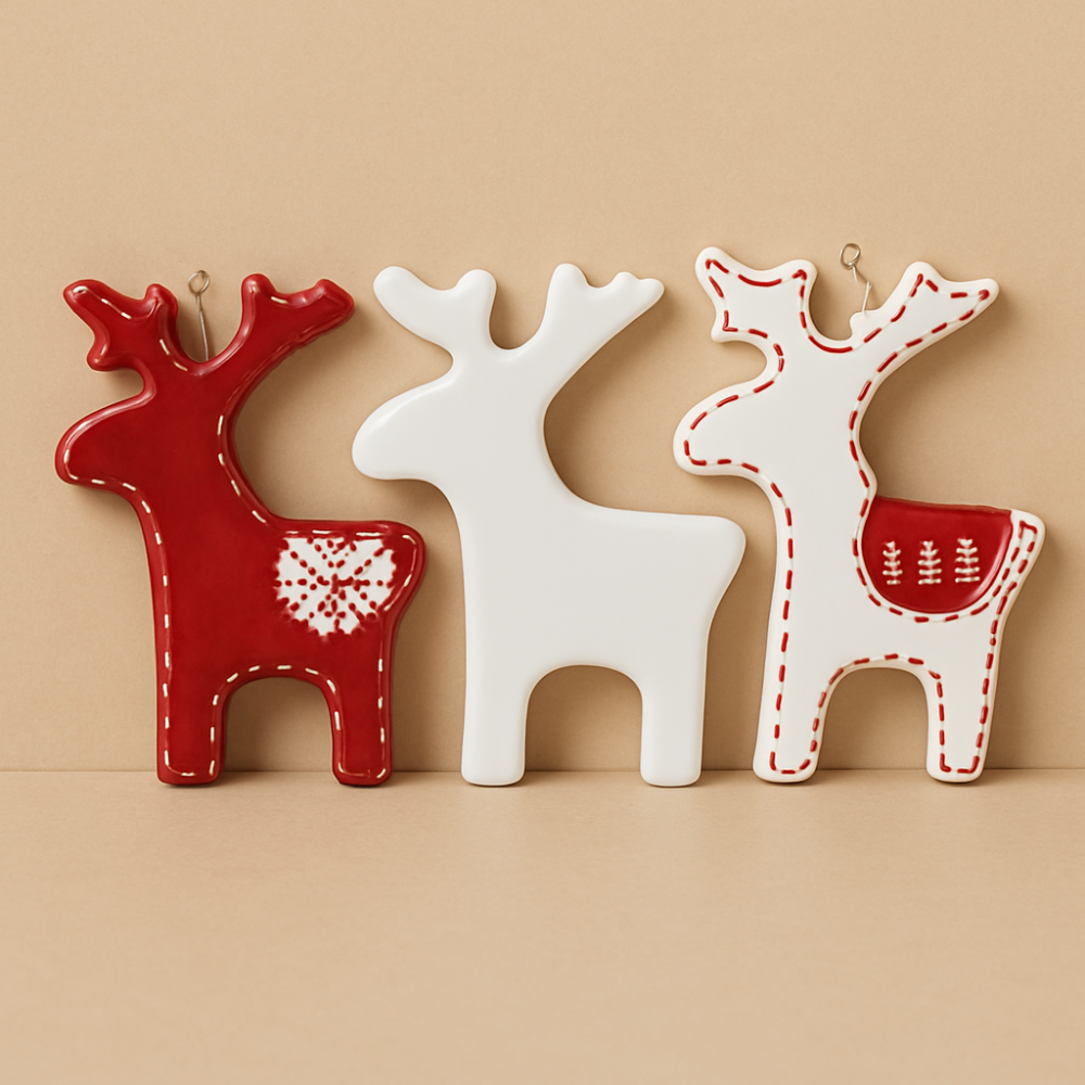 Christmas Hanging Nordic Reindeer – Bisque Blanks x12