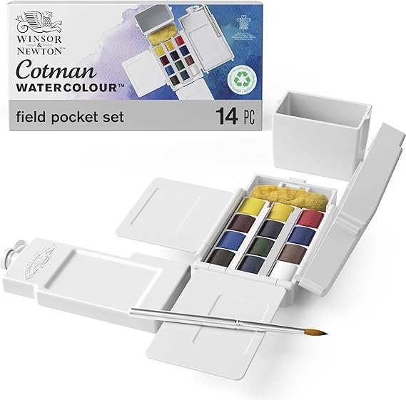 Winsor & Newton Cotman Watercolours Field Box - 12 Half Pans