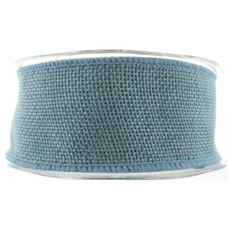 Wired Country Hessian Light Blue Ribbon No25 - 38mm x 10m