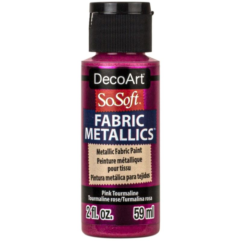 DecoArt Pink Tourmaline 2oz Fabric Metallics Paint
