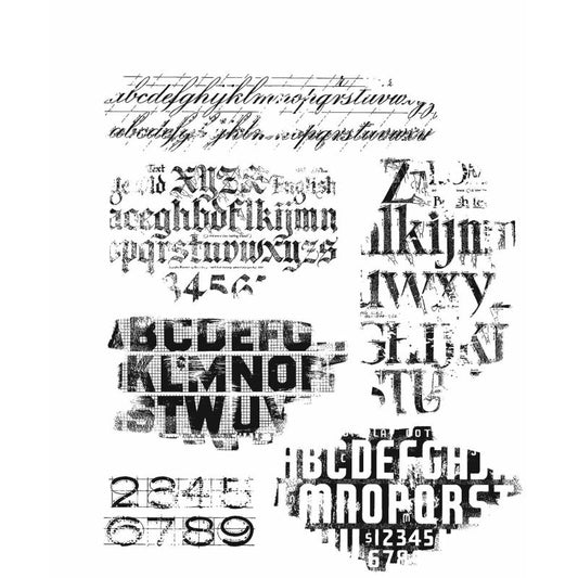 Tim Holtz - FADED TYPE Cling Stamps