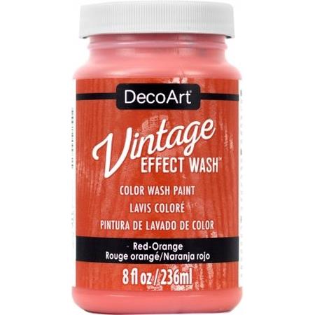 Red Orange Vintage Effect Wash