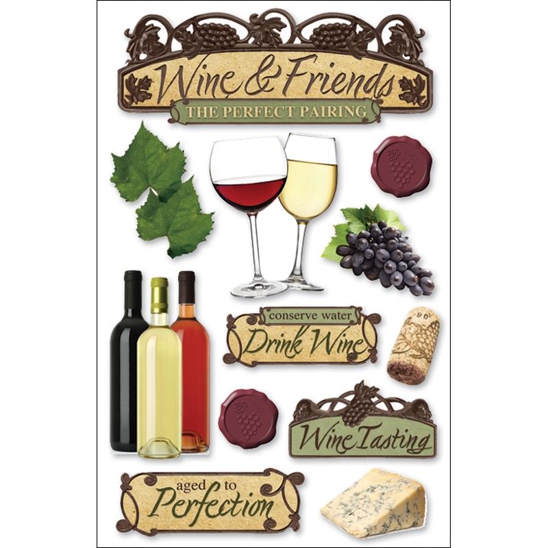 Paper House Productions - Wine 3D Stickers