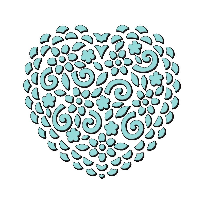 SD Flower and Swirl Heart