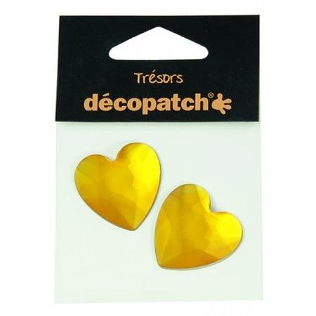 Pack of 2 hearts, 3cm Orange