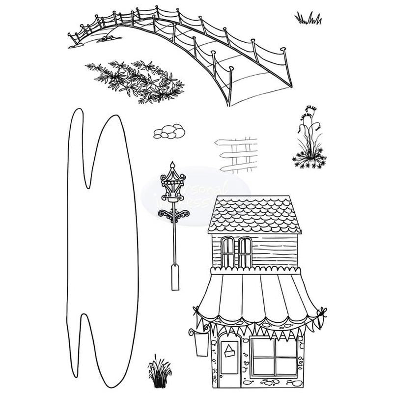 Pond Neighbours stamp A6