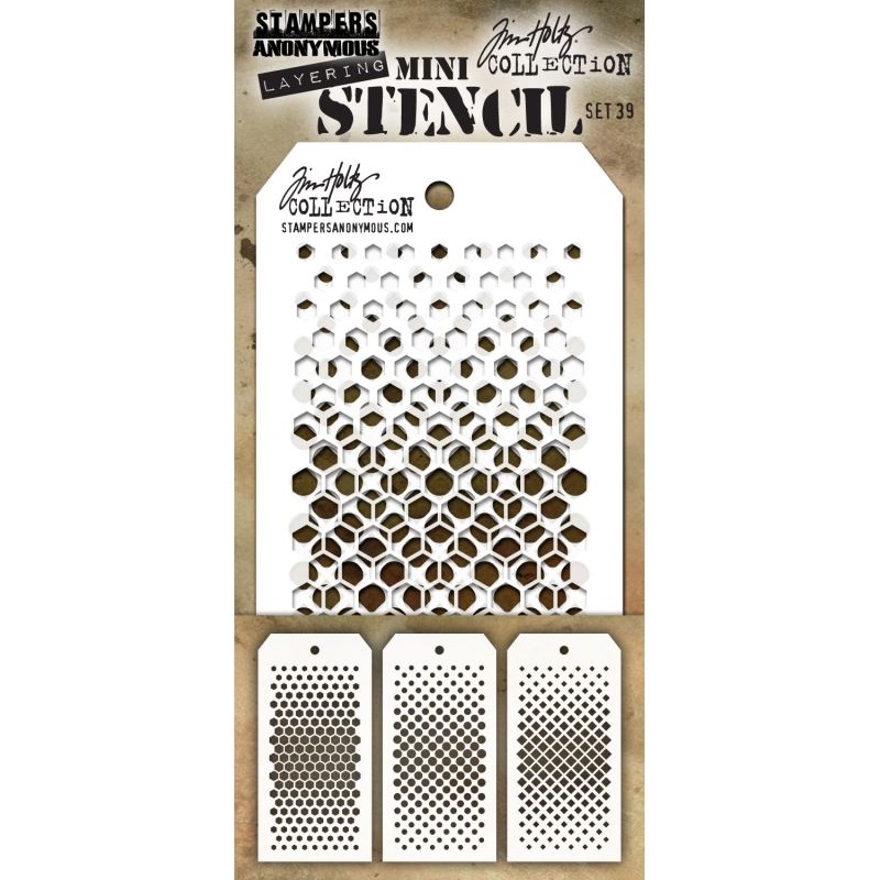 Tim Holtz - Mini Stencil Set 39 (3 Ea.)Stencils