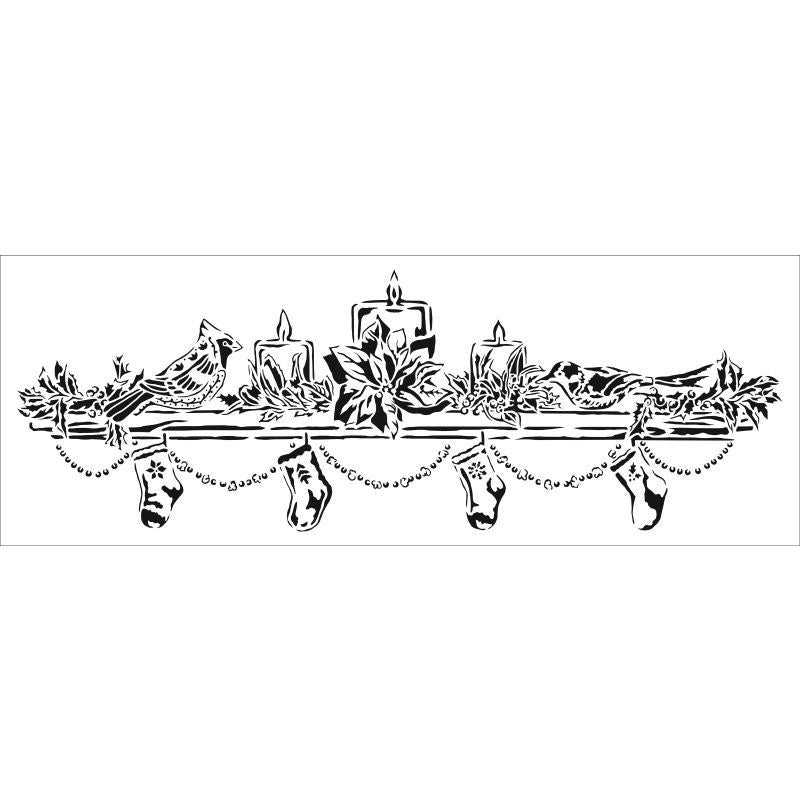 16ÔøΩx6 Stencil Christmas Mantel