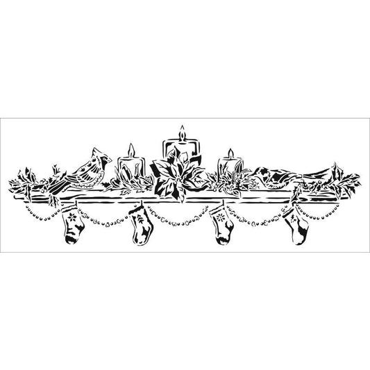16ÔøΩx6 Stencil Christmas Mantel