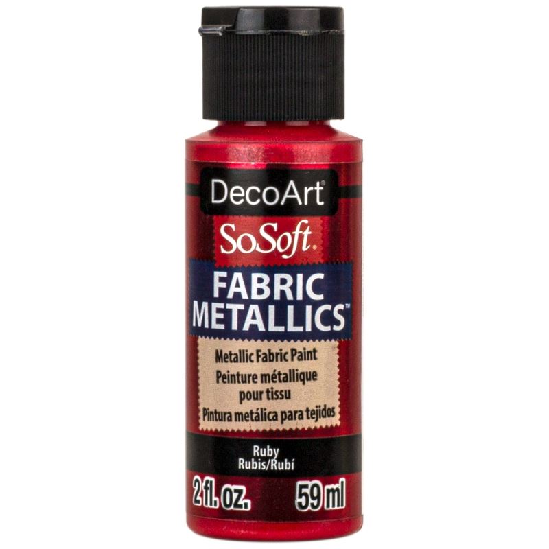 DecoArt Ruby 2oz Fabric Metallics Paint