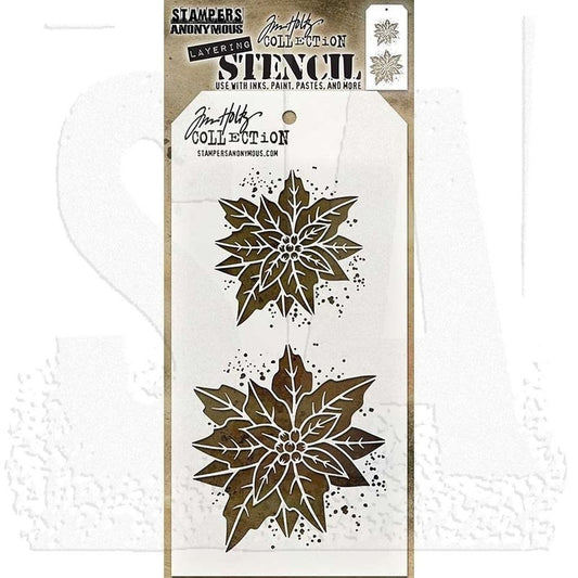 Tim Holtz - POINSETTIA DUO - LAYERED STENCIL
