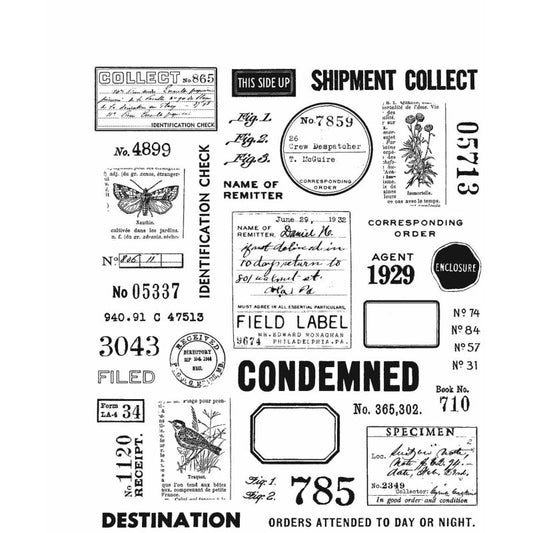 Tim Holtz – Field Notes - Cling Stamps