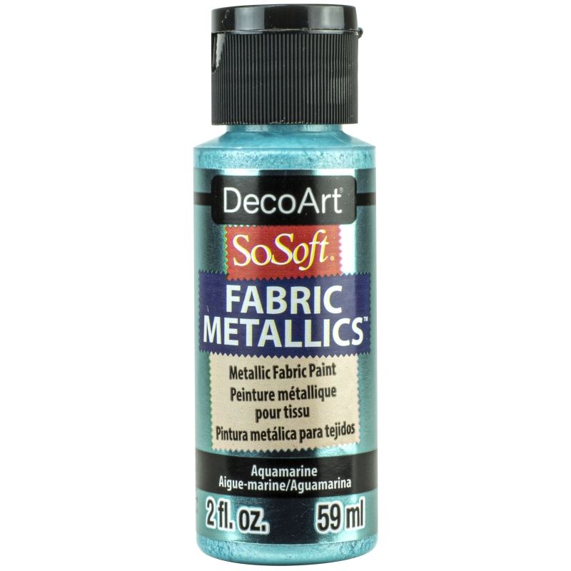 DecoArt Aquamarine 2oz Fabric Metallics Paint