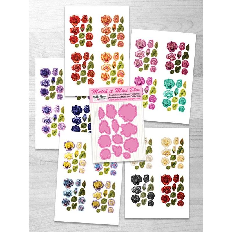 Mini Match It - Rose Die and Flower Sheets with Forever Code - DMMI139-DMMI139