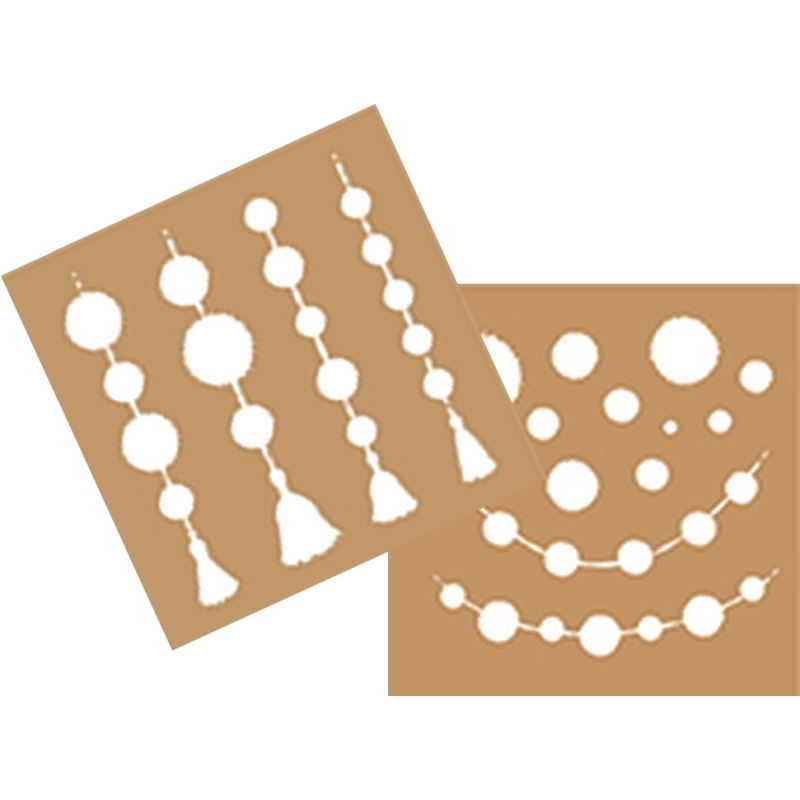 DecoArt Pom Poms and Tassels Stencil