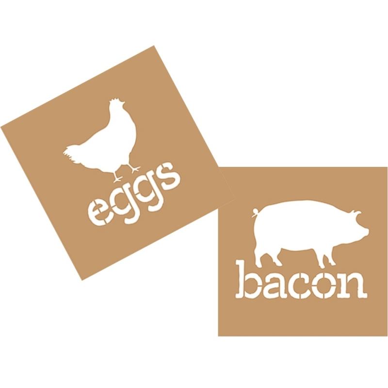 DecoArt Bacon & Eggs Stencil