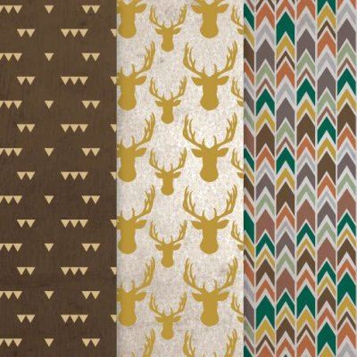 Gold Stag Decoupage Paper