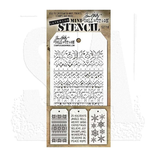 Tim Holtz - Mini Stencil Set 18